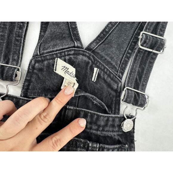 Madewell Straight Leg Overalls Sz XS Lunar Black Normcore Fall Bibs Grunge New - Picture 8 of 16